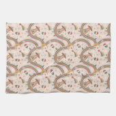 Niedlicher Weihnachtsbaum Alien Rainbow Holiday Pa Geschirrtuch (Horizontal)