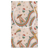 Niedlicher Weihnachtsbaum Alien Rainbow Holiday Pa Kleine Geschenktüte (Rückseite)