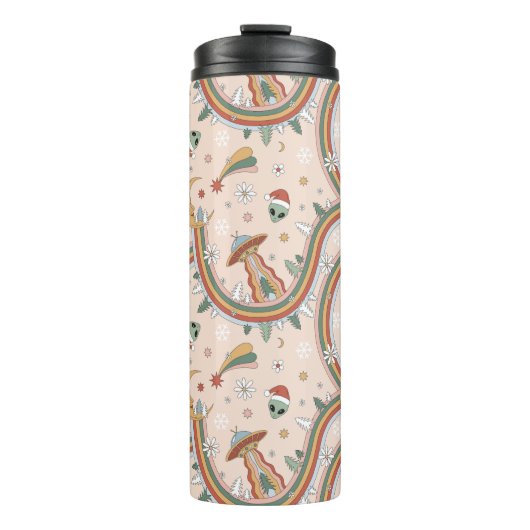 Niedlicher Weihnachtsbaum Alien Rainbow Holiday Pa Thermosbecher (Vorderseite)