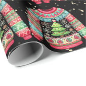 Niedlicher Weihnachtsbaum am Ugly Christmas Sweate Geschenkpapier (Rolleneckpunkt)
