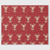 Niedlicher Weihnachtsbaum/Antler Nahtloses Muster Geschenkpapier (Flach)