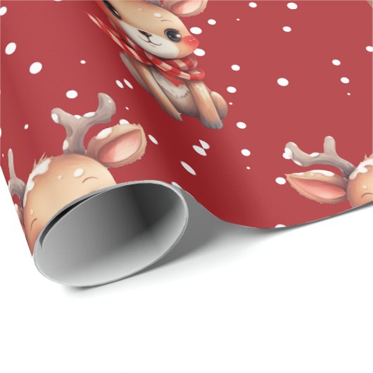 Niedlicher Weihnachtsbaum/Antler Nahtloses Muster Geschenkpapier (Rolleneckpunkt)