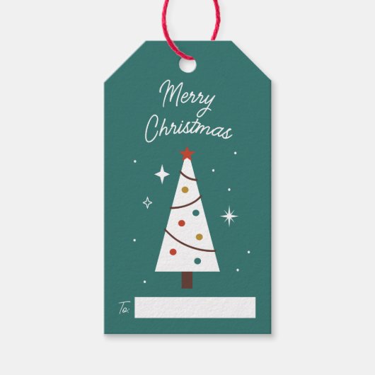 Niedlicher Weihnachtsbaum Aquamarin anpassbar Geschenkanhänger (Vorderseite)