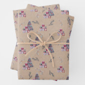 Niedlicher Weihnachtsbaum auf Kraft Geschenkpapier Set (Beispiel)