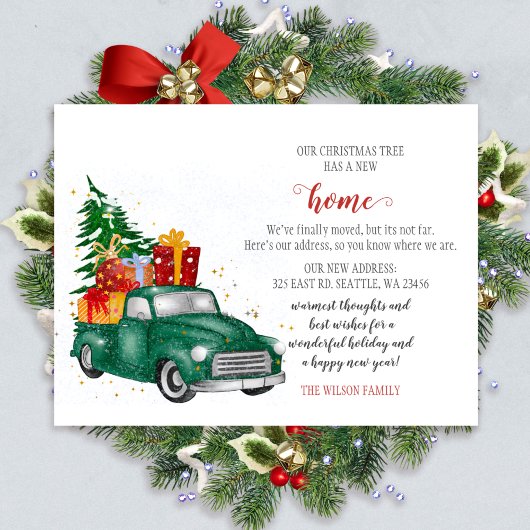 Niedlicher Weihnachtsbaum Auto Weve Moved Holiday  Postkarte