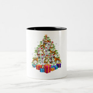 Niedlicher Weihnachtsbaum Boxer Dog Familie Weihna Zweifarbige Tasse