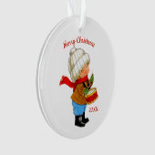 Niedlicher Weihnachtsbaum-Boy Acrylic Ornament (Vorderseite)