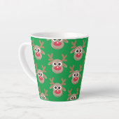 Niedlicher Weihnachtsbaum Cartoon Pattern Green Milchtasse (Linke Ecke)