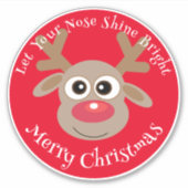 Niedlicher Weihnachtsbaum Cartoon Roter Weiß Aufkleber (Vorderseite)