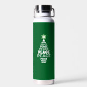 Niedlicher Weihnachtsbaum Custom Initial Green Trinkflasche (Rückseite)