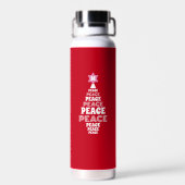 Niedlicher Weihnachtsbaum Custom Initial Red Trinkflasche (Rückseite)