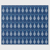 Niedlicher Weihnachtsbaum Custom Year Blue Geschenkpapier (Flach)