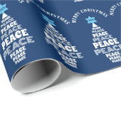 Niedlicher Weihnachtsbaum Custom Year Blue Geschenkpapier (Rolleneckpunkt)
