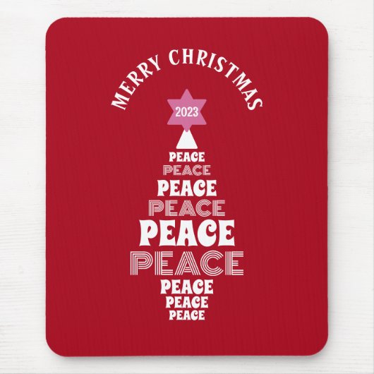 Niedlicher Weihnachtsbaum Custom Year Red Mousepad (Vorne)