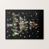 Niedlicher Weihnachtsbaum der Katze, der durch Bli Puzzle (Horizontal)