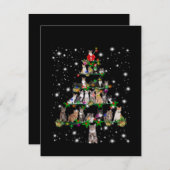 Niedlicher Weihnachtsbaum der Katze, gedeckt durch Dankeskarte (Vorne/Hinten)