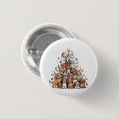 Niedlicher Weihnachtsbaum Dog Xmas Tree Welpe Button (Vorne & Hinten)