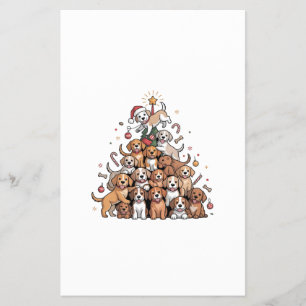 Niedlicher Weihnachtsbaum Dog Xmas Tree Welpe Flyer