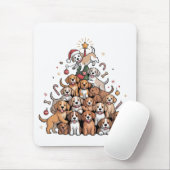 Niedlicher Weihnachtsbaum Dog Xmas Tree Welpe Mousepad (Mit Mouse)