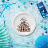 Niedlicher Weihnachtsbaum Dog Xmas Tree Welpe Pappteller (Party)