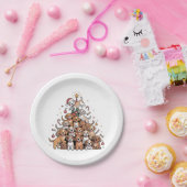 Niedlicher Weihnachtsbaum Dog Xmas Tree Welpe Pappteller (Party)