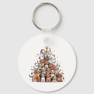 Niedlicher Weihnachtsbaum Dog Xmas Tree Welpe Schlüsselanhänger