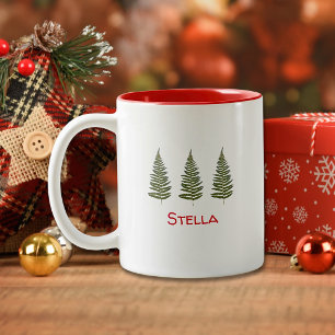 Niedlicher Weihnachtsbaum Farn zweifarbige Tasse m