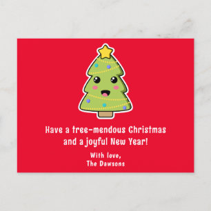 Niedlicher Weihnachtsbaum Funny Tree mendous Red Feiertagspostkarte