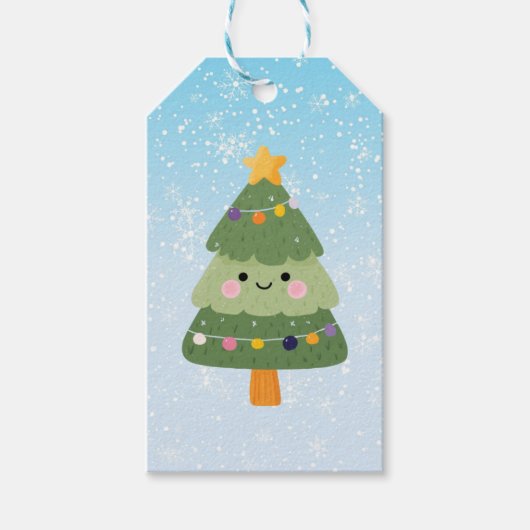 Niedlicher Weihnachtsbaum Geschenkanhänger (Vorderseite)