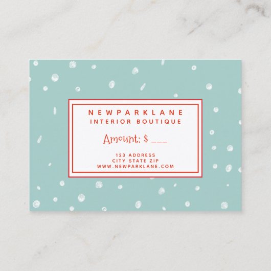 Niedlicher Weihnachtsbaum - Geschenkgutschein Visitenkarte (Rückseite)