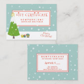 Niedlicher Weihnachtsbaum - Geschenkgutschein Visitenkarte (Vorne/Hinten)