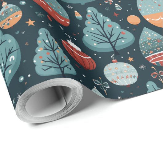 Niedlicher Weihnachtsbaum Geschenkpapier (Rolleneckpunkt)