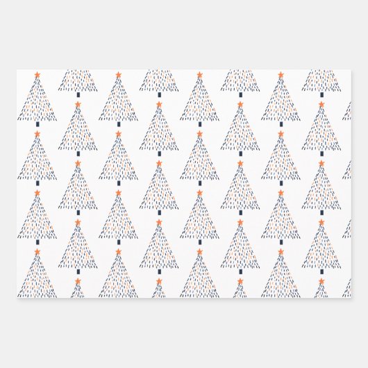 Niedlicher Weihnachtsbaum Geschenkpapier Set (Vorderseite 3)