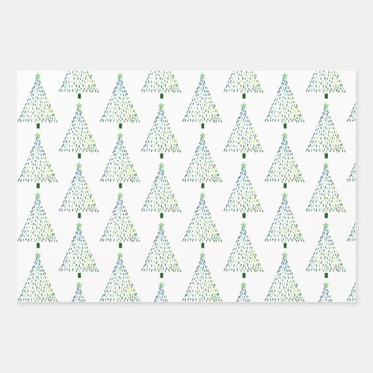 Niedlicher Weihnachtsbaum Geschenkpapier Set (Vorderseite)