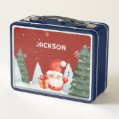 Niedlicher Weihnachtsbaum Gnome Holiday Metall Brotdose (Rückseite)