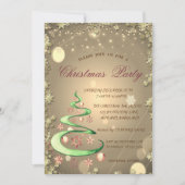 Niedlicher Weihnachtsbaum Gold Stars Weihnachten Einladung (Vorderseite)