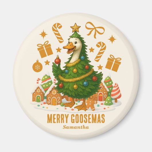 Niedlicher Weihnachtsbaum Goose | Kühlschrank Magnet (Vorne)