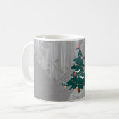 Niedlicher Weihnachtsbaum Gray Blumentextil Kaffeetasse (Vorderseite Links)