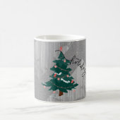 Niedlicher Weihnachtsbaum Gray Blumentextil Kaffeetasse (Mittel)