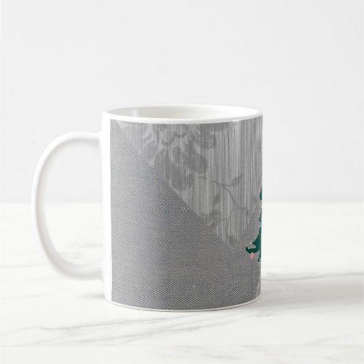 Niedlicher Weihnachtsbaum Gray Blumentextil Kaffeetasse (Links)