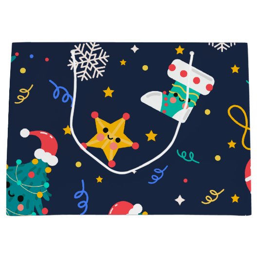 Niedlicher Weihnachtsbaum Große Geschenktüte (Vorderseite)