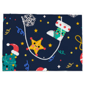 Niedlicher Weihnachtsbaum Große Geschenktüte (Rückseite)