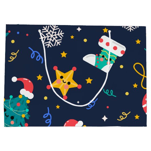 Niedlicher Weihnachtsbaum Große Geschenktüte (Rückseite)