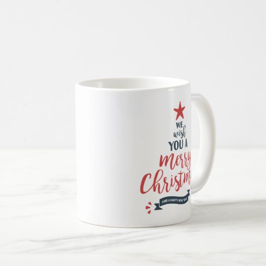 Niedlicher Weihnachtsbaum | Holiday Typografy Tass Kaffeetasse (VorderseiteRechts)
