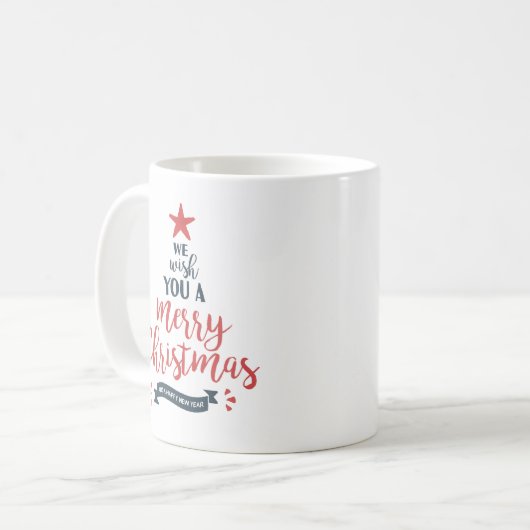 Niedlicher Weihnachtsbaum | Holiday Typografy Tass Kaffeetasse (Vorderseite Links)