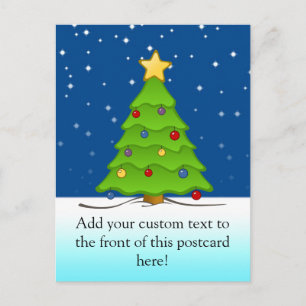 Niedlicher Weihnachtsbaum im Schnee Feiertagspostkarte