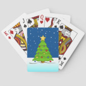 Niedlicher Weihnachtsbaum im Schnee Spielkarten (Rückseite)
