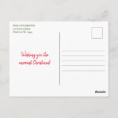 Niedlicher Weihnachtsbaum in einem Fenster Postkarte (Rückseite)