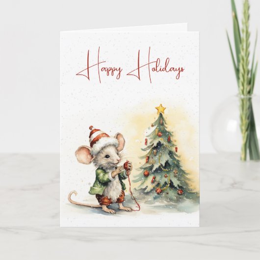 Niedlicher Weihnachtsbaum in Schneeflocken Karte (Vorderseite)