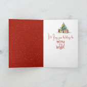 Niedlicher Weihnachtsbaum in Schneeflocken Karte (Innenseite)